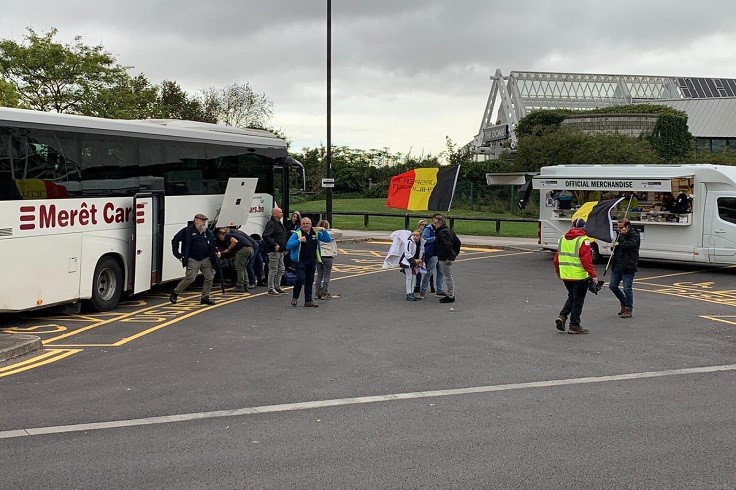 Belgium fans arriving